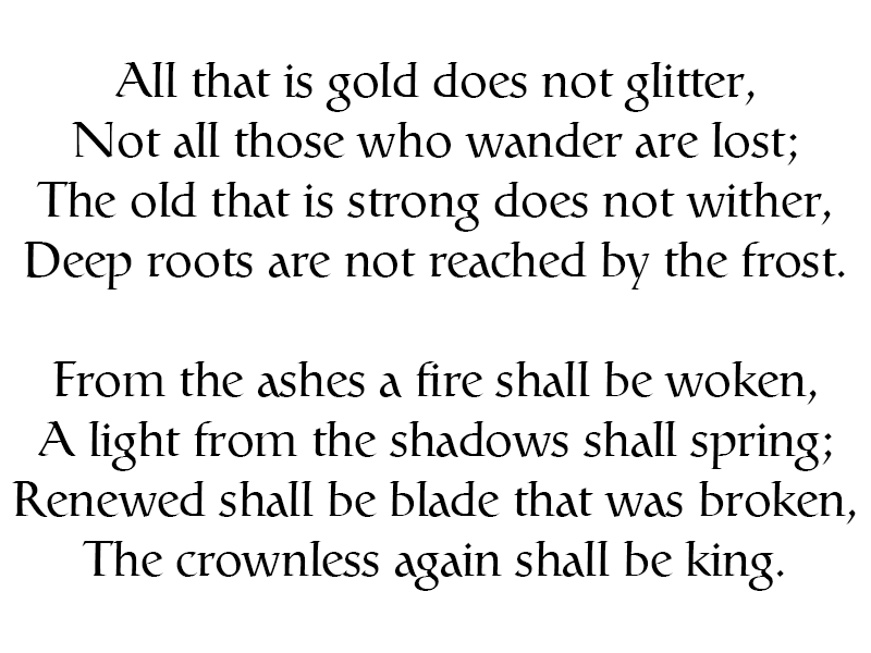 Not all those who wander are lost